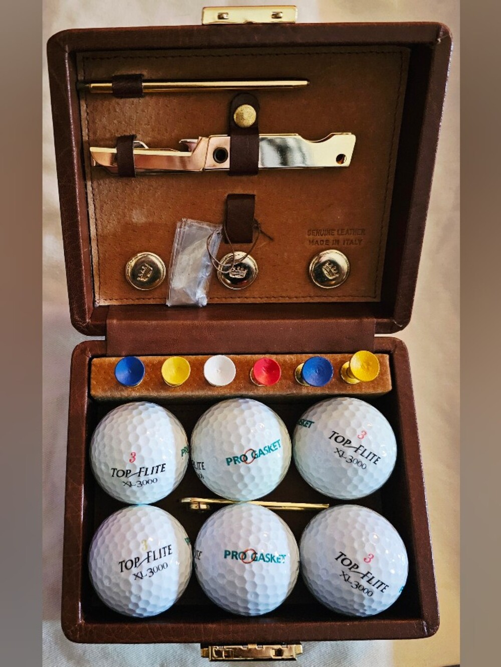 Vintage Sir Rondo’s Genuine Italian Leather Golf Executive 10pc Luxury Gift Set